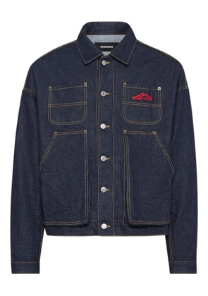 DSQUARED2 logo-embroidered denim jacket - Blue