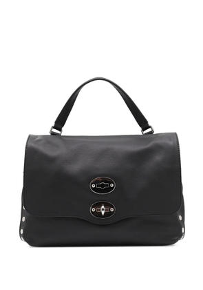 Zanellato small Postina stud-embellished flap tote bag - Black