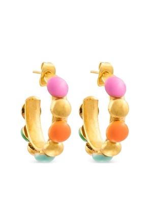 Sylvia Toledano Creole enamelled beaded hoop earrings - Multicolour