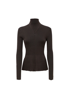 Bottega Veneta Brown Viscose Turtleneck - M