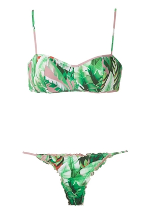 Amir Slama flower print bikini set - Green