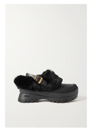 Stella McCartney - Trace Faux Fur, Vegetarian Leather And Rubber Clogs - Black - IT35,IT36,IT37,IT38,IT39,IT40,IT41