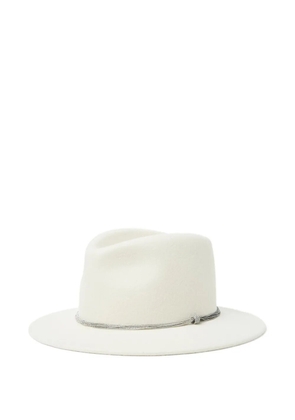 Peserico chain-trimmed fedora hat - White