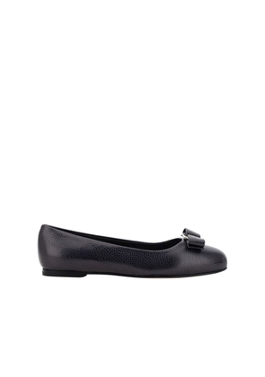 Salvatore Ferragamo Black Calfskin Ballet Flats - EU34.5/US4.5