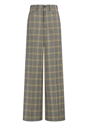 Marni check-pattern palazzo pants - Yellow