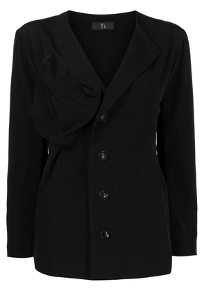 Y's ruched-detail jacket - Black