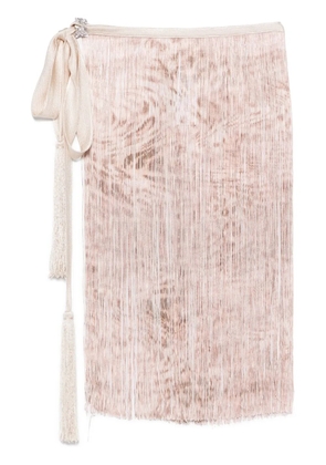 Blumarine fringed mini skirt - Neutrals