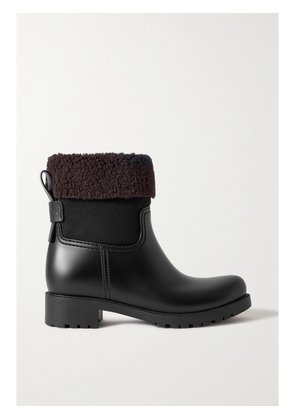 SEE BY CHLOÉ - Janet Faux Shearling-trimmed Rubber Chelsea Boots - Black - IT35,IT36,IT37,IT38,IT39,IT40,IT41,IT42