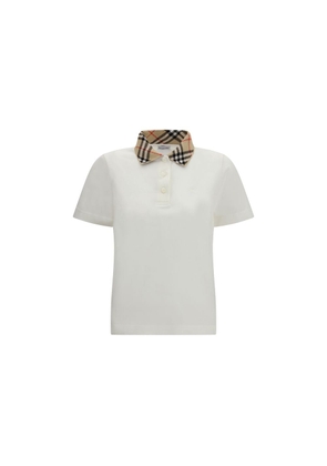 Burberry White Cotton Polo Shirt - L