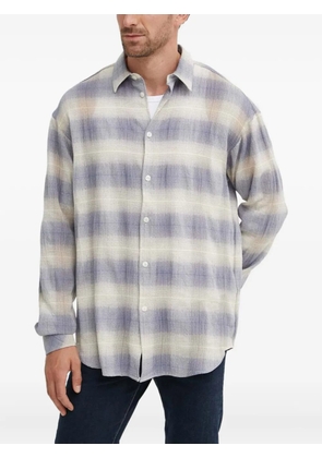 SAMSOE SAMSOE checked-pattern shirt - Blue
