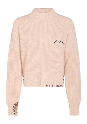 Marni logo-embroidered sweater - Neutrals