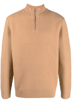 A.P.C. ribbed-knit high-neck jumper - Brown