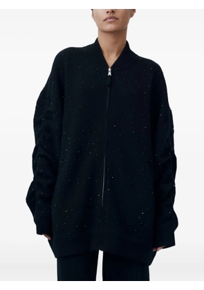 Allude zip-up cardigan - Black