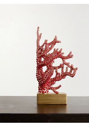 L'Objet - 22cm Faux Coral And Gold-plated Bookend - Red - One size