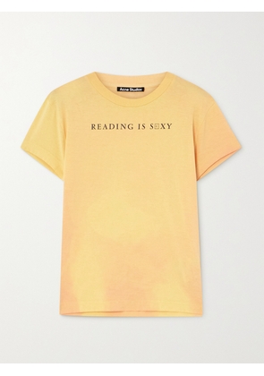 Acne Studios - Printed Cotton-jersey T-shirt - Orange - xx small,x small,small,medium,large