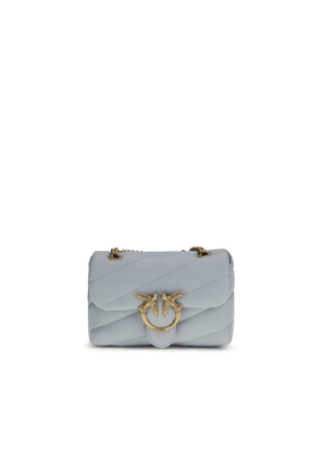 PINKO Light Blue Calf Leather Bos Taurus Shoulder Bag