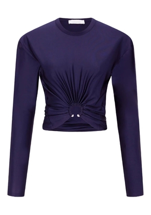 Rabanne long-sleeve piercing-detail top - Blue