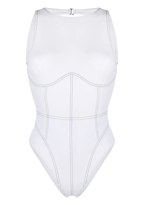 Noire Swimwear open-back one-piece swimsuit - White