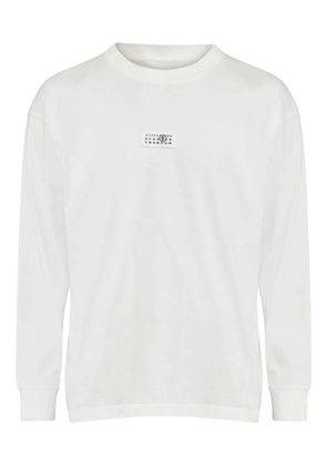 MM6 Maison Margiela logo-print long-sleeve T-shirt - White