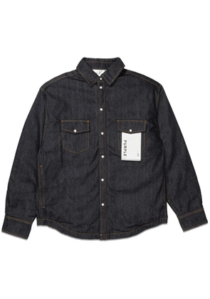 Purple Brand logo-appliqué denim jacket - Blue