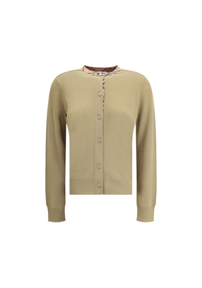 Burberry Brown Wool Cardigan - L