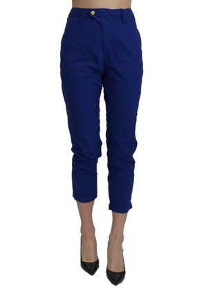 CYCLE Cotton Royal Blue High Waist Skinny Cropped Trouser Pants - W28