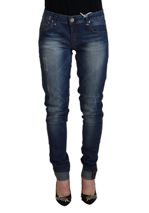 Acht Blue Washed Cotton Slim Fit Women Denim Pants Jeans - W29
