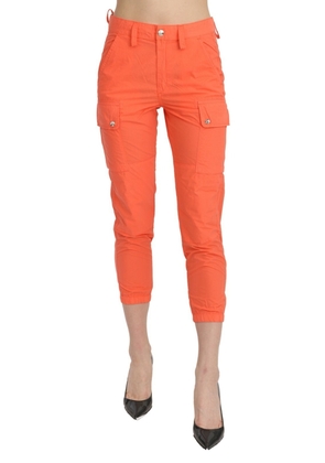 CYCLE Cotton Orange High Waist Skinny Cropped Trouser Pants - W25