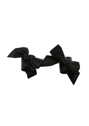 Fleur Du Mal bow-detail leather cuffs - Black