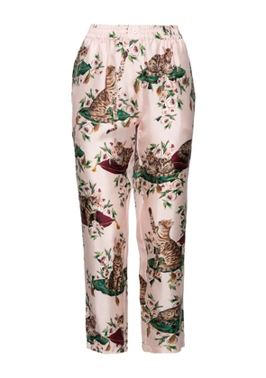 Dolce & Gabbana Pre-Owned graphic-print silk pants - Pink