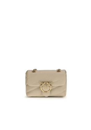 PINKO Beige Calf Leather Bos Taurus Shoulder Bag