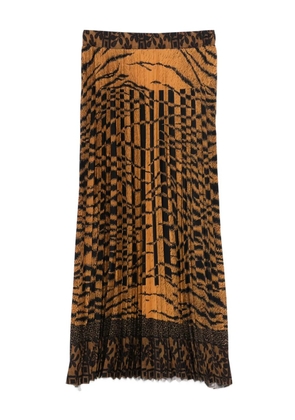 Pierre-Louis Mascia pleated patterned skirt - Orange