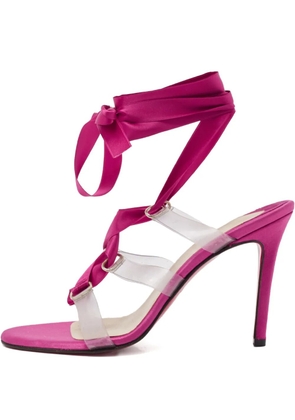 Christian Louboutin Pre-Owned ribbon-strap heeled sandals - Pink