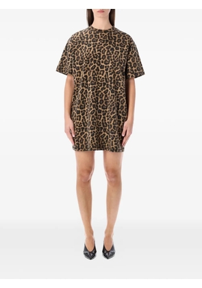 ANINE BING Beth leopard-print mini dress - Brown