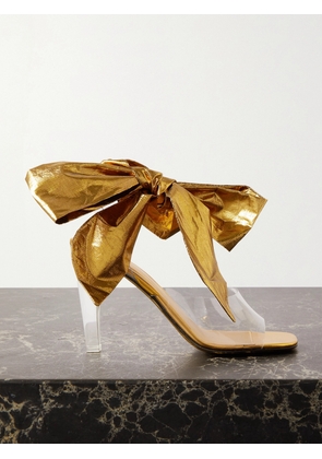 Valentino Garavani - Party 100 Bow-detailed Taffeta-trimmed Pvc Sandals - Gold - IT35,IT36,IT36.5,IT37,IT37.5,IT38,IT38.5,IT39,IT39.5,IT40,IT40.5,IT41,IT42