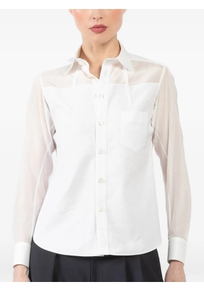 Shiro Sakai sheer pocket shirt - White