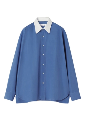 Lanvin contrast-collar cotton shirt - Blue