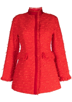 SHIATZY CHEN tweed high-neck jacket - Red