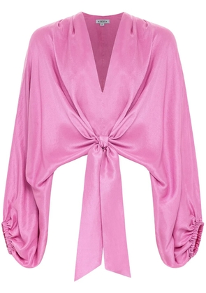 AZEEZA Culhane twisted silk blouse - Pink