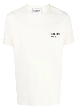 Iceberg embroidered-logo detail T-shirt - Neutrals