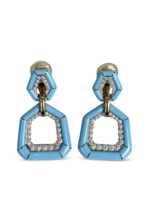 David Webb 18K yellow gold and platinum diamonds earrings