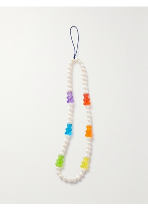 CRYSTAL HAZE JEWELRY - Juanita Pearl And Resin Phone Strap - White - One size