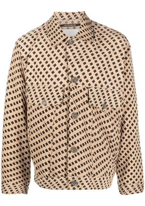 Song For The Mute geometric-print shirt-jacket - Neutrals