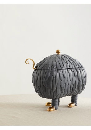 L'Objet - + Haas Brothers Lukas Soup Monster 33cm Gold-plated Earthenware Tureen Set - Gray - One size