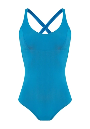Amir Slama criss-cross swimsuit - Blue