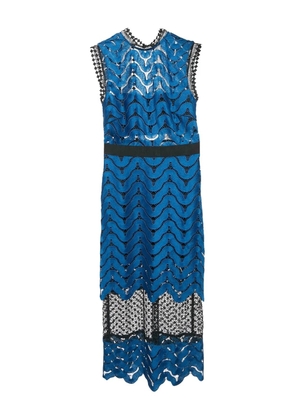 Self-Portrait lace-detail dress - Blue
