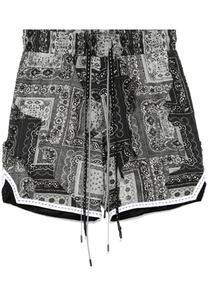 Mostly Heard Rarely Seen paisley cut-me-up shorts - Grey