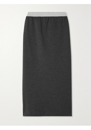 Brunello Cucinelli - Stretch-wool Jersey Midi Skirt - Gray - xx small,x small,small,medium,large
