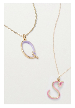 BEA BONGIASCA - Letter A-z 9-karat Gold And Enamel Necklace - A,B,C,D,E,F,G,H,I,J,K,L,M,N,O,P,Q,R,S,T,U,V,W,X,Y,Z