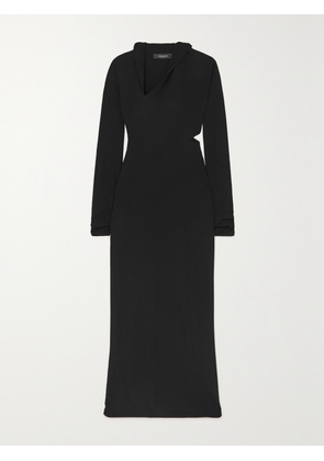 Versace - Cutout Hooded Stretch-jersey Maxi Dress - Black - IT36,IT38,IT40,IT42,IT44,IT46,IT48